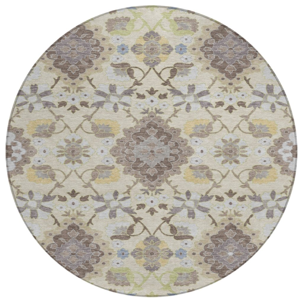 LOOMLAN Rugs Vespera Ivory Washable Indoor-Outdoor Rug