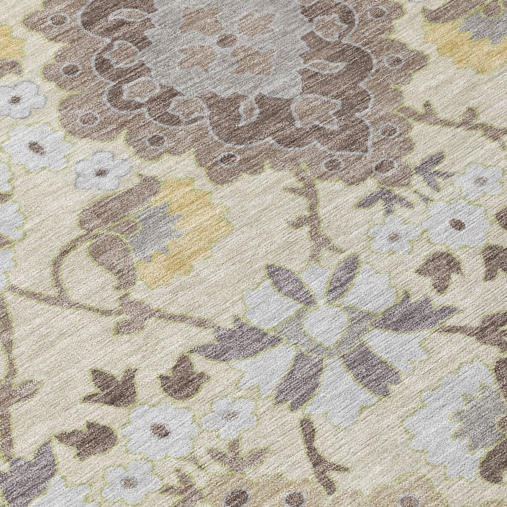 LOOMLAN Rugs Vespera Ivory Washable Indoor-Outdoor Rug