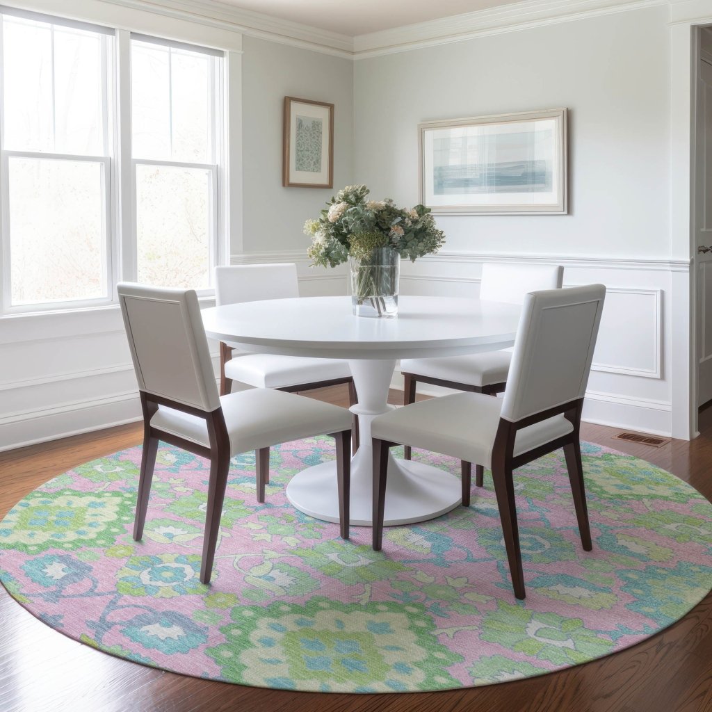 LOOMLAN Rugs Vespera Pink Washable Indoor-Outdoor Rug