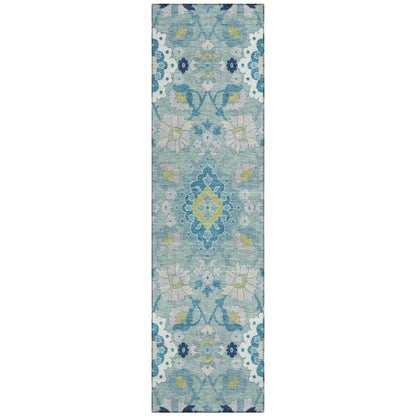 LOOMLAN Rugs Vespera Teal Washable Indoor-Outdoor Rug