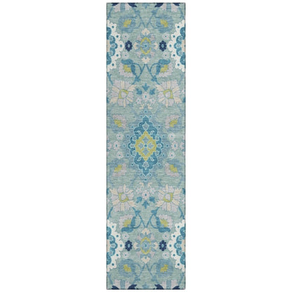 LOOMLAN Rugs Vespera Teal Washable Indoor-Outdoor Rug