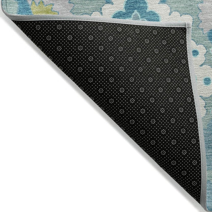LOOMLAN Rugs Vespera Teal Washable Indoor-Outdoor Rug