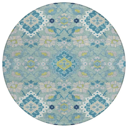 LOOMLAN Rugs Vespera Teal Washable Indoor-Outdoor Rug