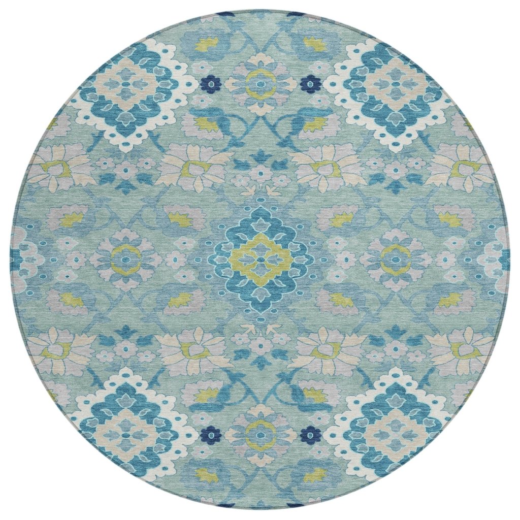 LOOMLAN Rugs Vespera Teal Washable Indoor-Outdoor Rug