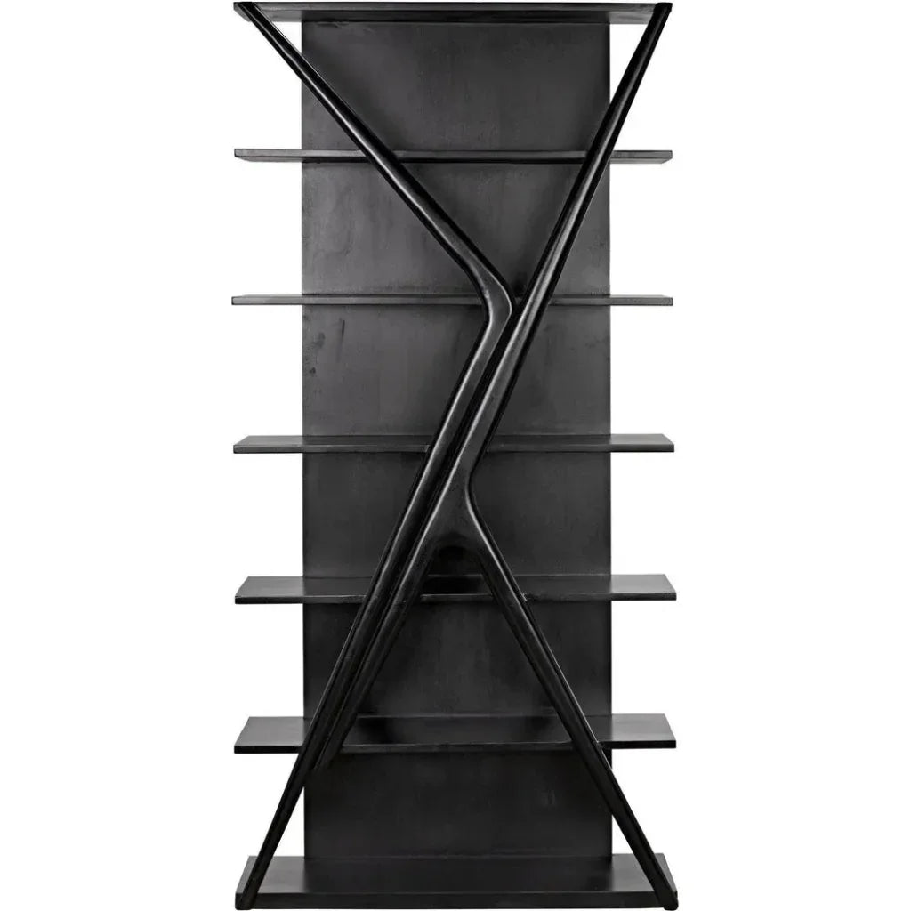 Noir Vetra Teak Wood Bookcase