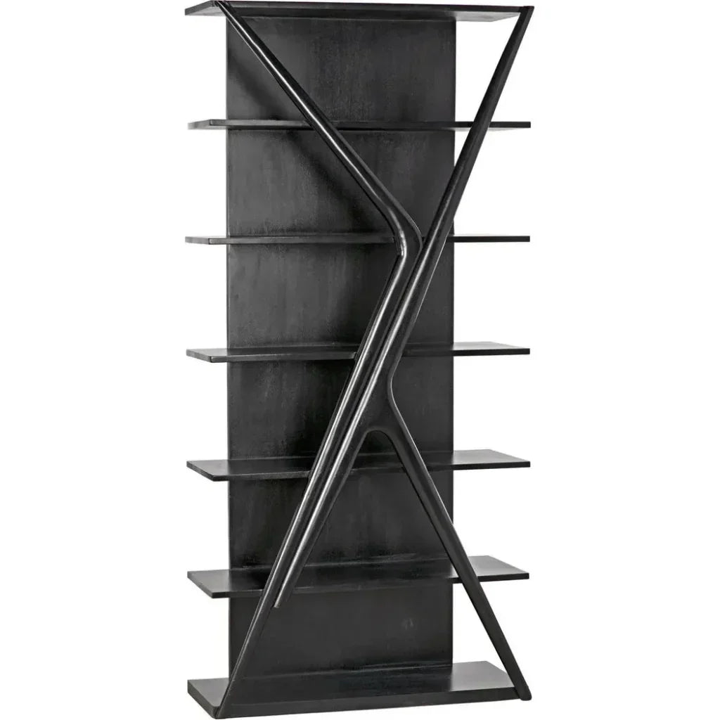 Noir Vetra Teak Wood Bookcase