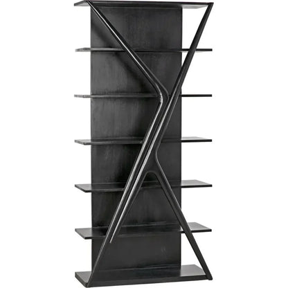 Noir Vetra Teak Wood Bookcase