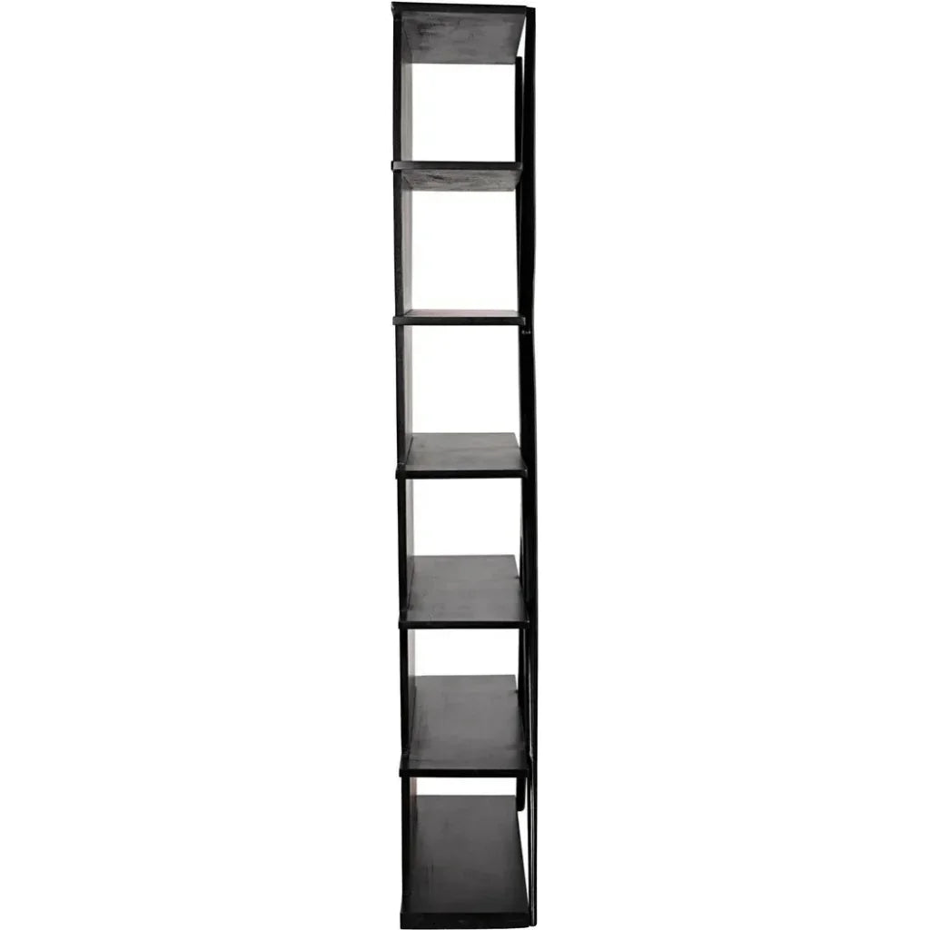 Noir Vetra Teak Wood Bookcase