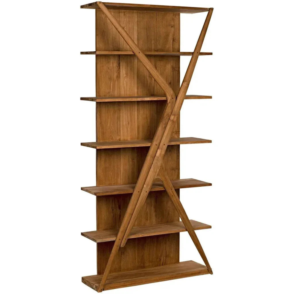 Noir Vetra Teak Wood Bookcase