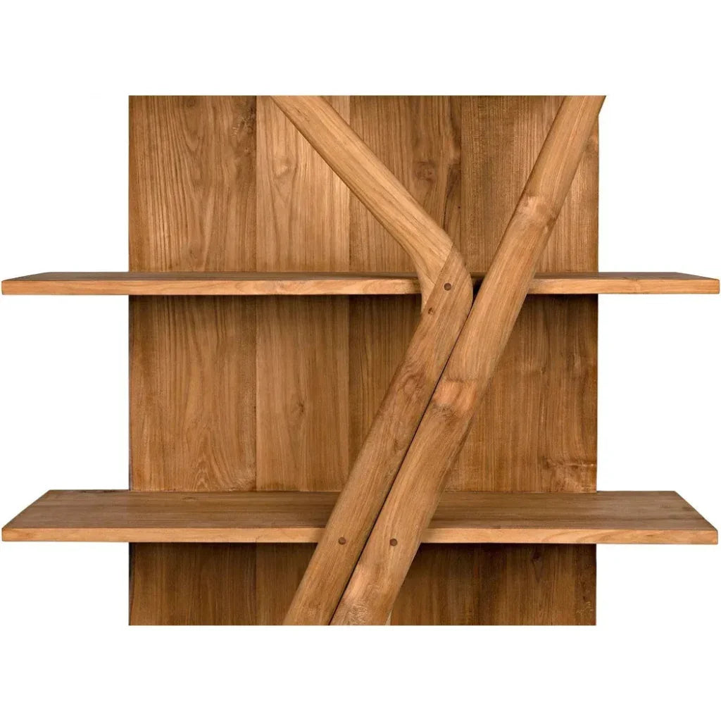 Noir Vetra Teak Wood Bookcase