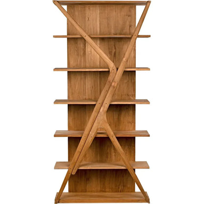 Noir Vetra Teak Wood Bookcase