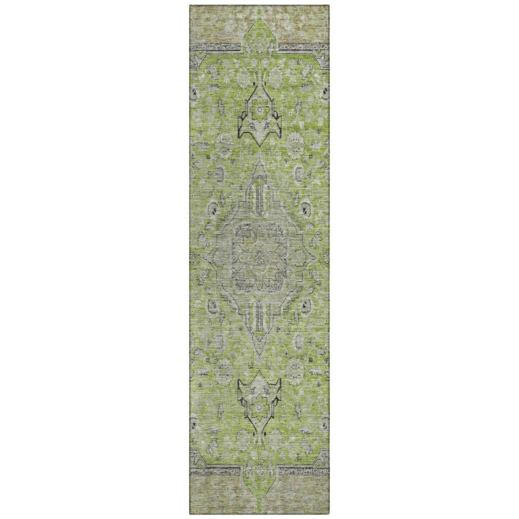 Vexira Green Washable Indoor - Outdoor Rug - LOOMLAN - LOOMLAN Rugs - Outdoor Rugs