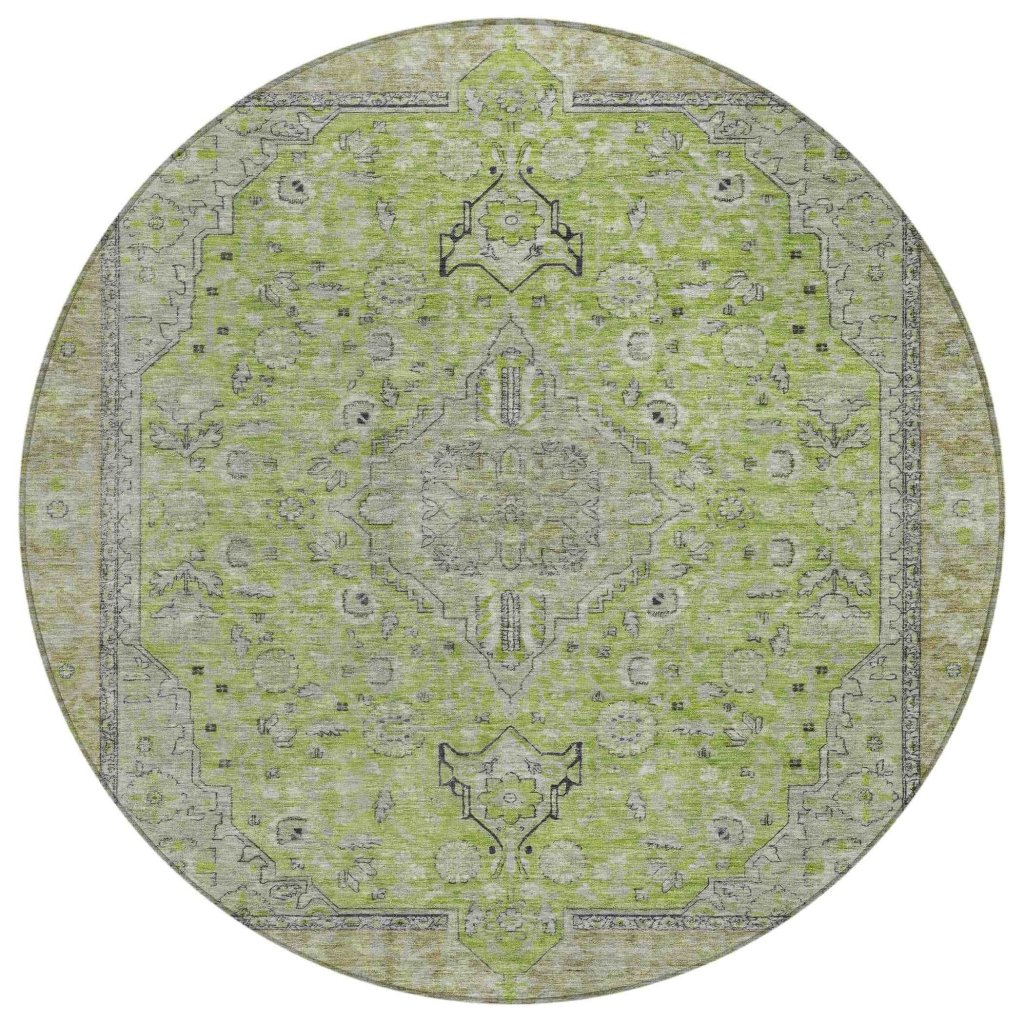 Vexira Green Washable Indoor - Outdoor Rug - LOOMLAN - LOOMLAN Rugs - Outdoor Rugs