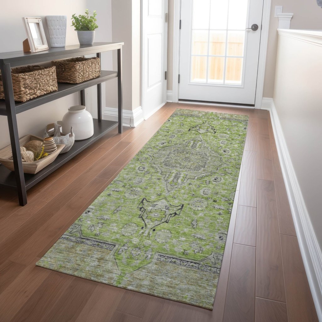 Vexira Green Washable Indoor - Outdoor Rug - LOOMLAN - LOOMLAN Rugs - Outdoor Rugs