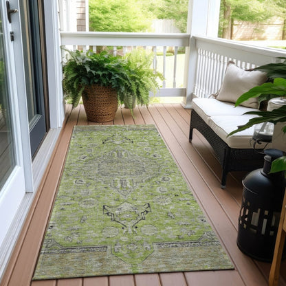 Vexira Green Washable Indoor - Outdoor Rug - LOOMLAN - LOOMLAN Rugs - Outdoor Rugs