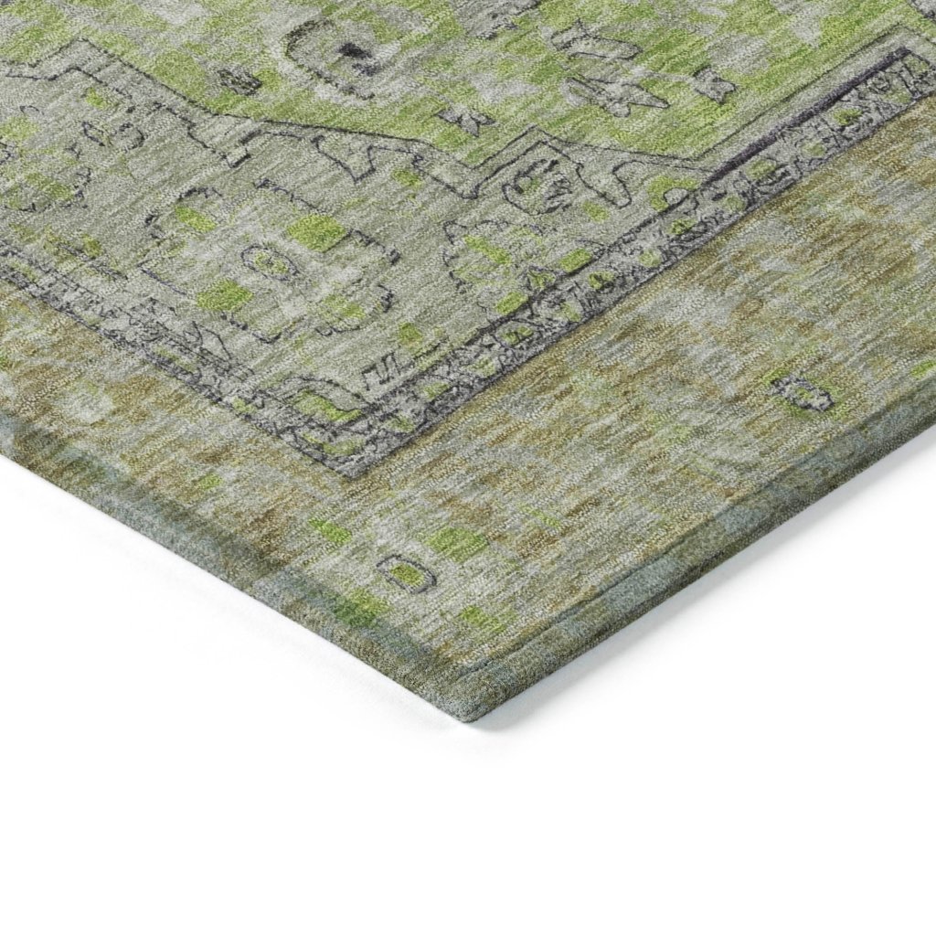 Vexira Green Washable Indoor - Outdoor Rug - LOOMLAN - LOOMLAN Rugs - Outdoor Rugs