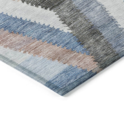 Viella Blue Washable Indoor - Outdoor Rug - LOOMLAN - LOOMLAN Rugs - Outdoor Rugs