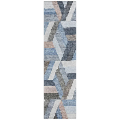 Viella Blue Washable Indoor-Outdoor Rug