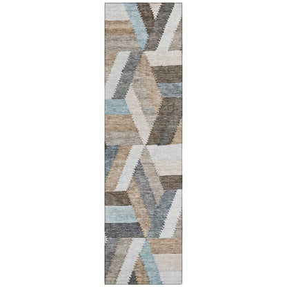LOOMLAN Rugs Viella Brown Washable Indoor-Outdoor Rug