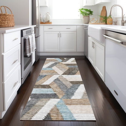 LOOMLAN Rugs Viella Brown Washable Indoor-Outdoor Rug