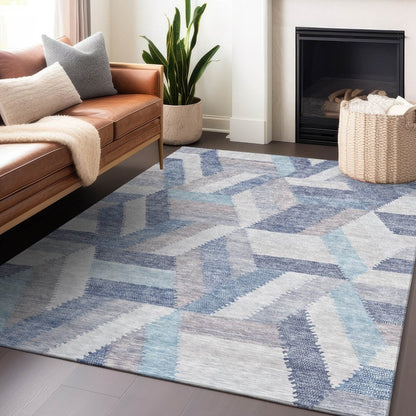 LOOMLAN Rugs Viella Denim Washable Indoor-Outdoor Rug