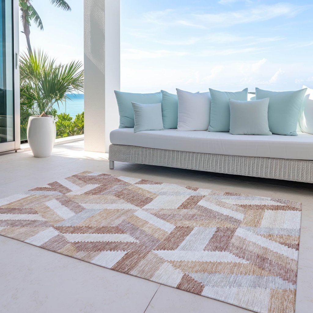 LOOMLAN Rugs Viella Orange Washable Indoor-Outdoor Rug
