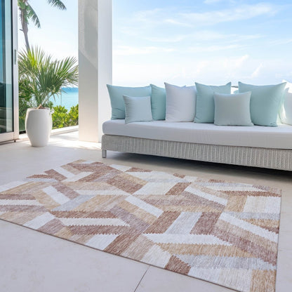 LOOMLAN Rugs Viella Orange Washable Indoor-Outdoor Rug