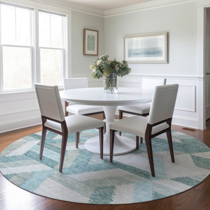 LOOMLAN Rugs Viella Teal Washable Indoor-Outdoor Rug