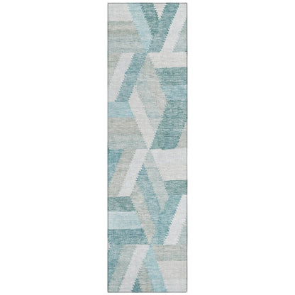 LOOMLAN Rugs Viella Teal Washable Indoor-Outdoor Rug
