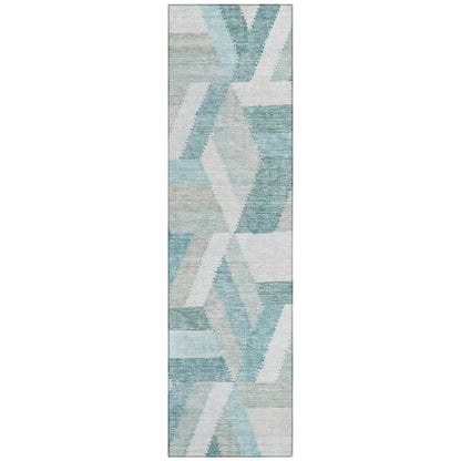 LOOMLAN Rugs Viella Teal Washable Indoor-Outdoor Rug