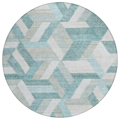 LOOMLAN Rugs Viella Teal Washable Indoor-Outdoor Rug
