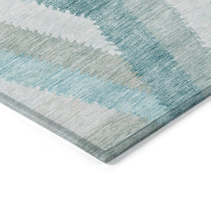 LOOMLAN Rugs Viella Teal Washable Indoor-Outdoor Rug