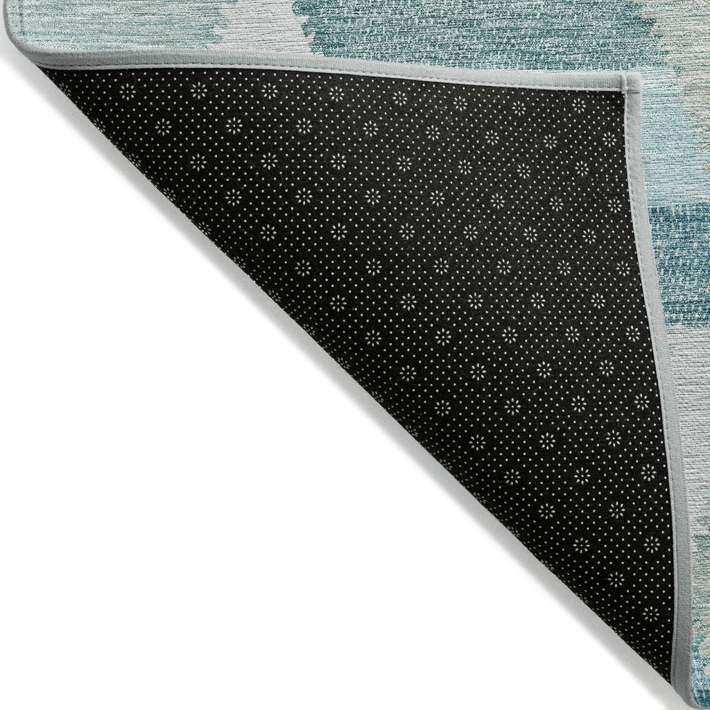 LOOMLAN Rugs Viella Teal Washable Indoor-Outdoor Rug