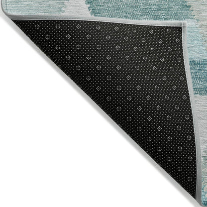 LOOMLAN Rugs Viella Teal Washable Indoor-Outdoor Rug