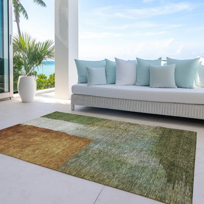 LOOMLAN Rugs Vienna Green Washable Indoor-Outdoor Rug