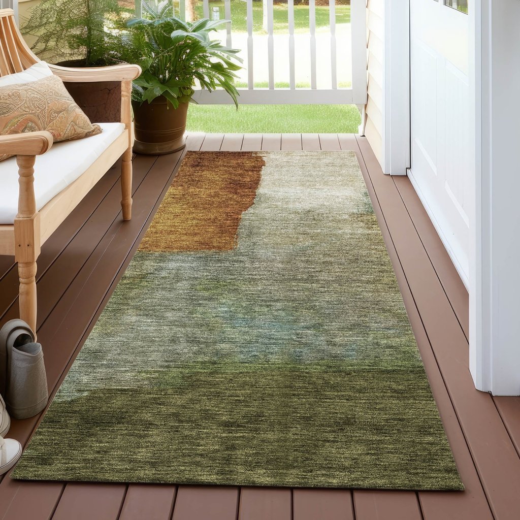 LOOMLAN Rugs Vienna Green Washable Indoor-Outdoor Rug
