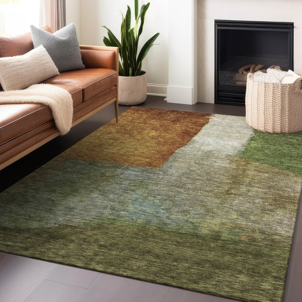 LOOMLAN Rugs Vienna Green Washable Indoor-Outdoor Rug