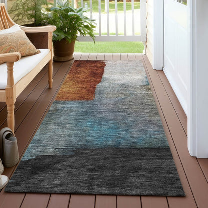 LOOMLAN Rugs Vienna Orange Washable Indoor-Outdoor Rug
