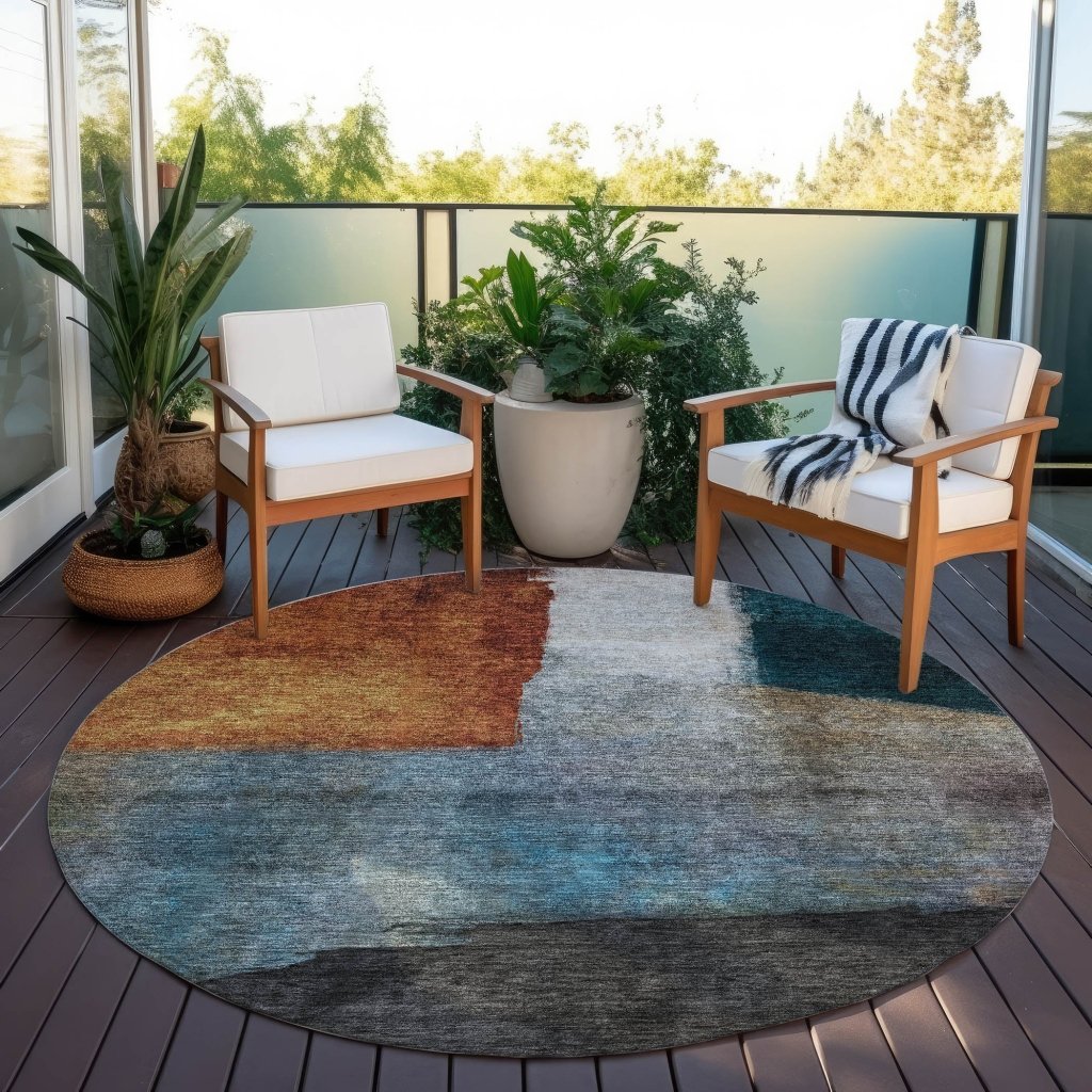 LOOMLAN Rugs Vienna Orange Washable Indoor-Outdoor Rug