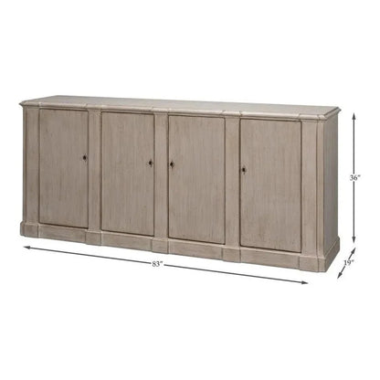 Villefranche Sideboard Stone Grey - LOOMLAN - Sarreid - Sideboards