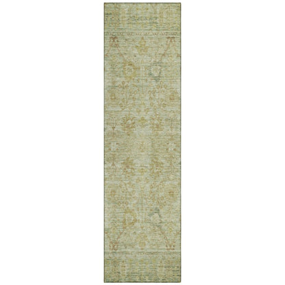LOOMLAN Rugs Vilnius Green Washable Indoor-Outdoor Rug