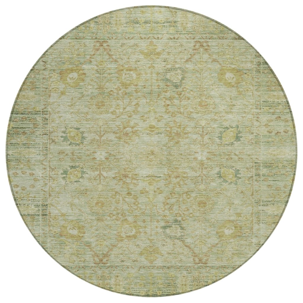 LOOMLAN Rugs Vilnius Green Washable Indoor-Outdoor Rug