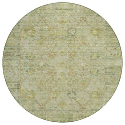 LOOMLAN Rugs Vilnius Green Washable Indoor-Outdoor Rug