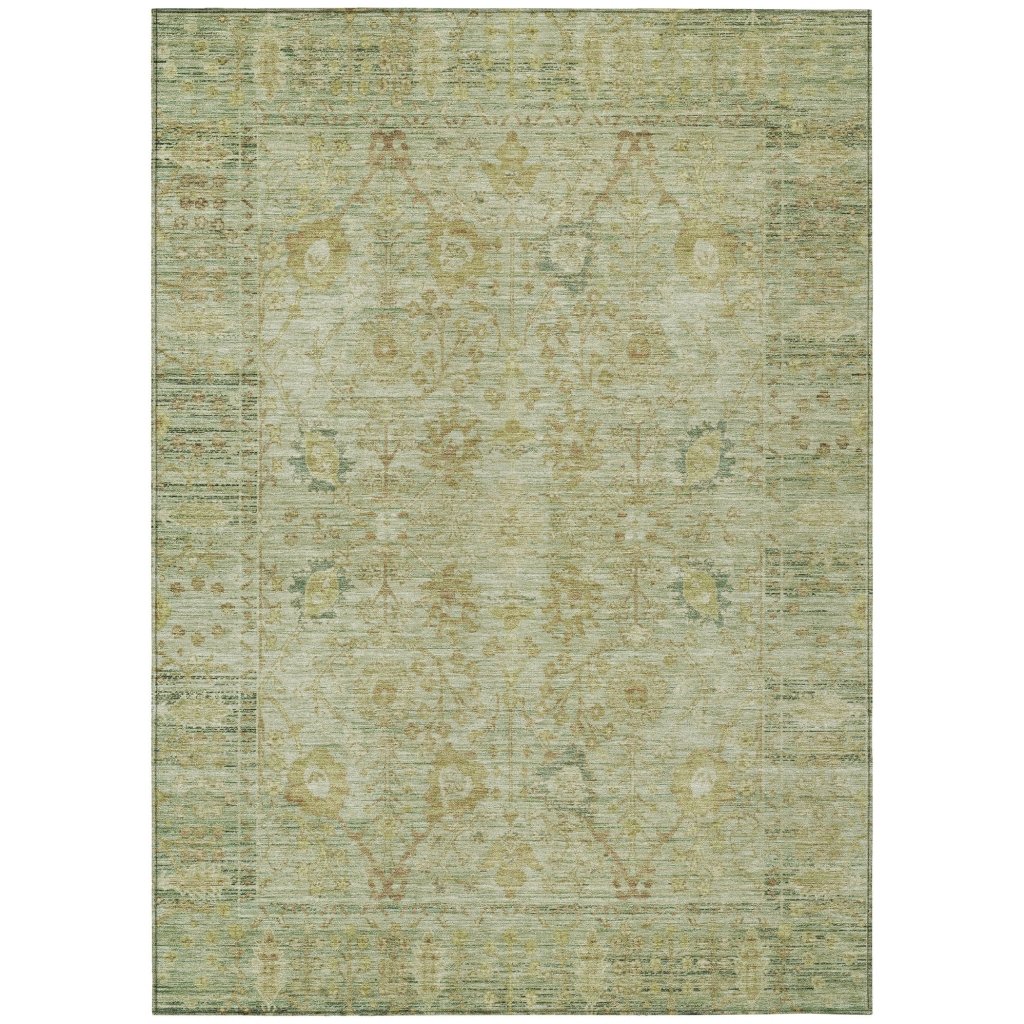 LOOMLAN Rugs Vilnius Green Washable Indoor-Outdoor Rug