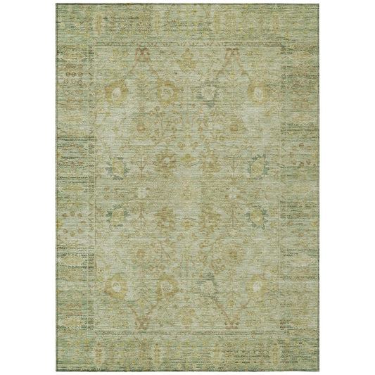 LOOMLAN Rugs Vilnius Green Washable Indoor-Outdoor Rug