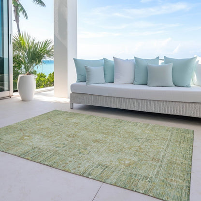 LOOMLAN Rugs Vilnius Green Washable Indoor-Outdoor Rug