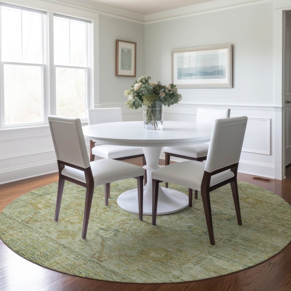 LOOMLAN Rugs Vilnius Green Washable Indoor-Outdoor Rug