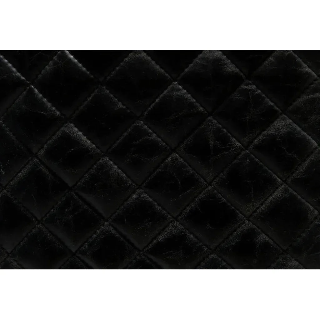 Vintage Leather Armless Dining Chair - LOOMLAN - Noir - Dining Chairs