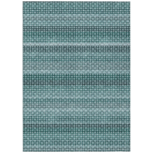 LOOMLAN Rugs Violina Teal Washable Indoor-Outdoor Rug