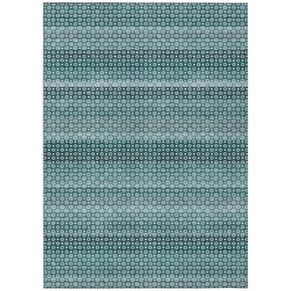 LOOMLAN Rugs Violina Teal Washable Indoor-Outdoor Rug